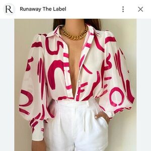 Runaway The Label Pink Abstract Button Down Shirt